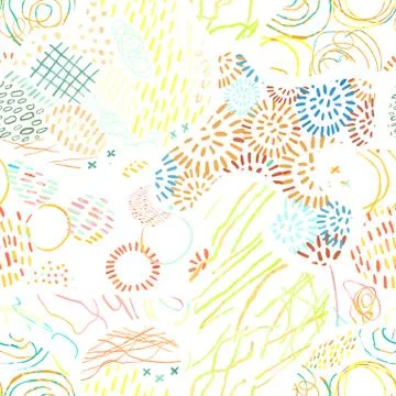Seamless pattern with hand drawn abstract lines, doodles 스톡 일러스트