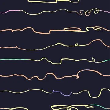 Seamless pattern with hand drawn abstract horisontal lines, doodles Illustrazione stock