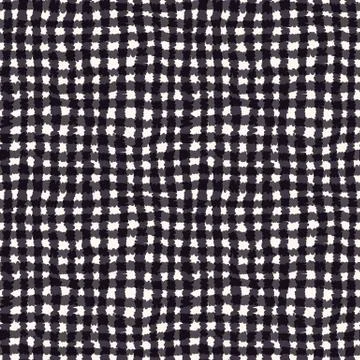 Seamless pattern. Hand drawn abstract hessian plaid fabric texture. Monochrome Stock Illustration