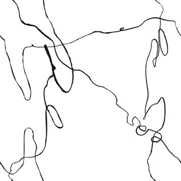 Seamless pattern with hand drawn abstract lines, doodles Stock Illustration