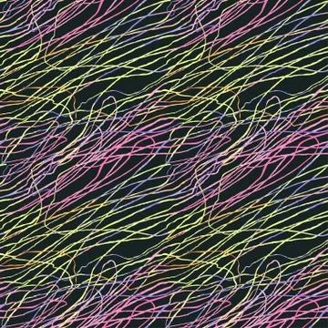 Seamless pattern with hand drawn abstract lines, doodles Stock Illustration