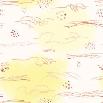 Seamless pattern with hand drawn abstract lpencil spots, doodles Illustrazione stock