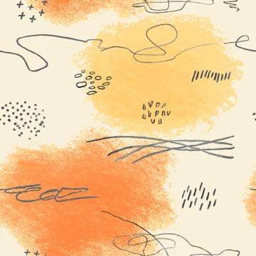 Seamless pattern with hand drawn abstract lpencil spots, doodles Illustrazione stock