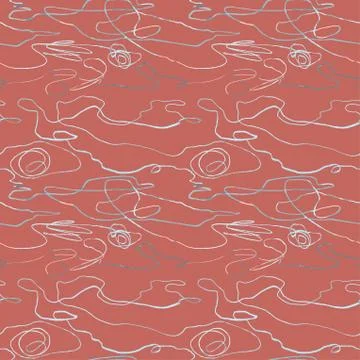 Seamless pattern with hand drawn abstract lines, doodles Stock Illustration