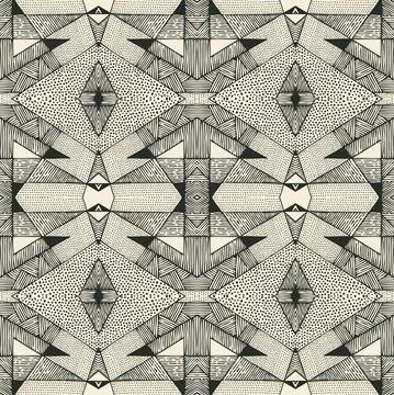 Seamless Pattern With Hand Drawn Abstract Background. Vector Illustration Stock Illustration