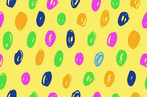 Seamless pattern with hand drawn abstract shapes Stock Illustration