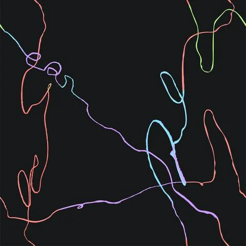 Seamless pattern with hand drawn abstract lines, doodles 스톡 일러스트