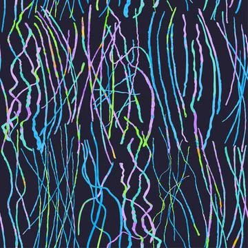 Seamless pattern with hand drawn abstract lines, doodles Illustrazione stock