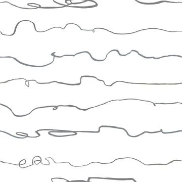 Seamless pattern with hand drawn abstract horisontal lines, doodles Illustrazione stock
