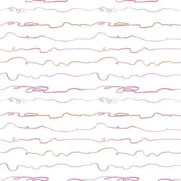 Seamless pattern with hand drawn abstract horisontal lines, doodles Stock Illustration