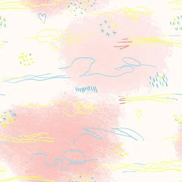 Seamless pattern with hand drawn abstract lpencil spots, doodles Illustrazione stock