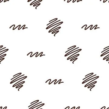 Seamless pattern with hand drawn abstract scribble shapes on white background Stock Illustration