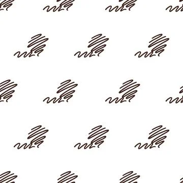 Seamless pattern with hand drawn abstract chocolate swirl shapes on white b.. Stock Illustration