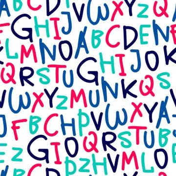Seamless pattern from hand drawn alphabet 스톡 일러스트