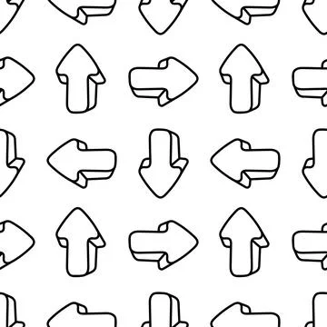 Seamless pattern hand drawn arrow Stock Illustration