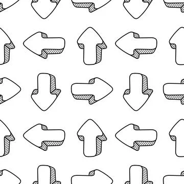 Seamless pattern hand drawn arrow2 Illustrazione stock