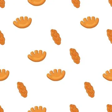 Seamless pattern with hand drawn bakery items like bread and pastries on wh.. Stock-Illustration