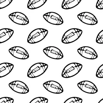 Seamless pattern Hand drawn ball doodle. Sketch Back to school, icon. Decorat Illustrazione stock