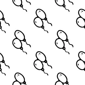 Seamless pattern Hand drawn ballons doodle. Sketch children's toy icon. Decor Illustrazione stock