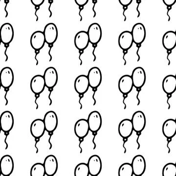 Seamless pattern Hand drawn ballons doodle. Sketch children's toy icon. Decor Illustrazione stock