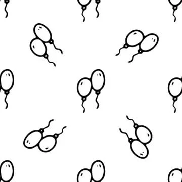 Seamless pattern Hand drawn ballons doodle. Sketch children's toy icon. Decor Stock Illustration