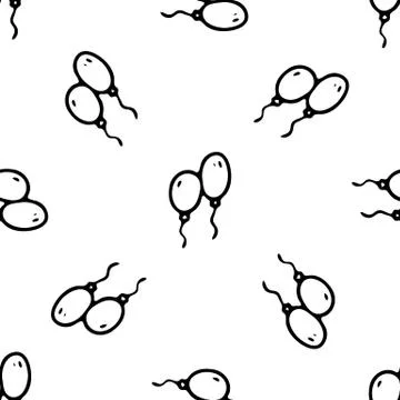 Seamless pattern Hand drawn ballons doodle. Sketch children's toy icon. Decor Stock Illustration