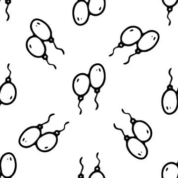 Seamless pattern Hand drawn ballons doodle. Sketch children's toy icon. Decor Illustrazione stock