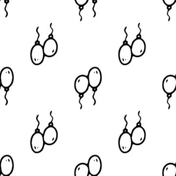 Seamless pattern Hand drawn ballons doodle. Sketch children's toy icon. Decor Illustrazione stock