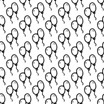 Seamless pattern Hand drawn ballons doodle. Sketch children's toy icon. Decor Illustrazione stock