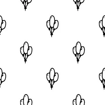 Seamless pattern Hand drawn ballons doodle. Sketch children's toy icon. Decor Illustrazione stock