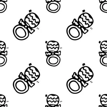 Seamless pattern Hand drawn beanbag doodle. Sketch children's toy icon. Decor Stockillustratie