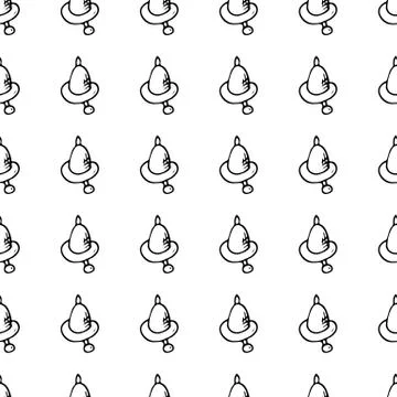 Seamless pattern Hand drawn bell doodle. Sketch Back to school, icon. Decorat Stock Illustration