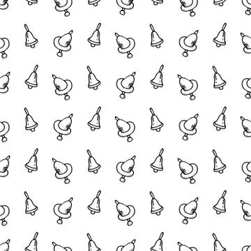 Seamless pattern Hand drawn bell doodle. Sketch Back to school, icon. Decorat Stockillustratie