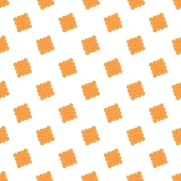 Seamless pattern with hand drawn biscuit. Flat vector background with cookie, Stock Illustration
