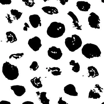 Seamless pattern with hand drawn black dots on white background. Polka texture Illustrazione stock