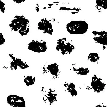 Seamless pattern with hand drawn black dots on white background. Polka texture Illustrazione stock
