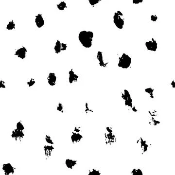Seamless pattern with hand drawn black dots on white background. Polka texture 스톡 일러스트