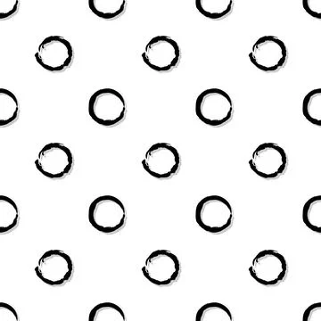 Seamless pattern of hand-drawn black rings for background, cover, wrapper, .. Stock Illustration