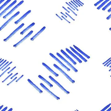 Seamless pattern with hand-drawn Blue Marker strokes. Stock Illustration