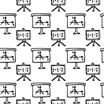 Seamless pattern Hand drawn board with a schedule doodle. Sketch Back to scho Stock Illustration