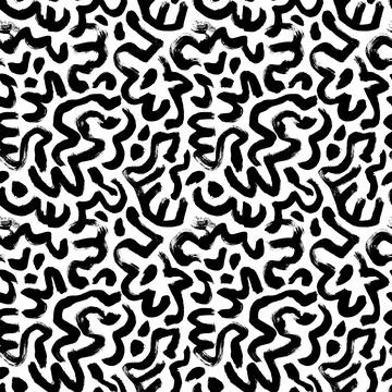 Seamless pattern with hand drawn bold curles. Illustrazione stock