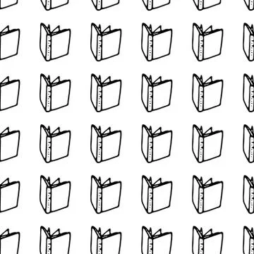 Seamless pattern Hand drawn book doodle. Sketch Back to school, icon. Decorat Illustrazione stock