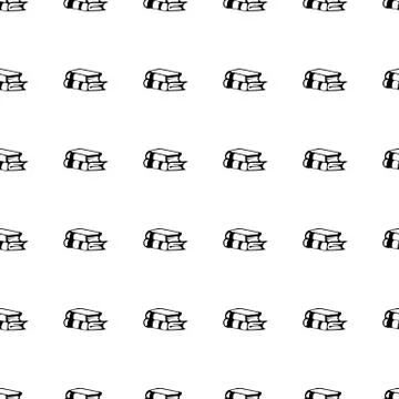 Seamless pattern Hand drawn book doodle. Sketch Back to school, icon. Decorat Illustrazione stock