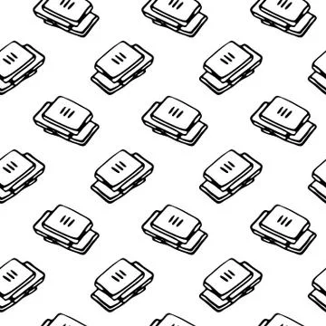 Seamless pattern Hand drawn book doodle. Sketch Back to school, icon. Decorat Illustrazione stock