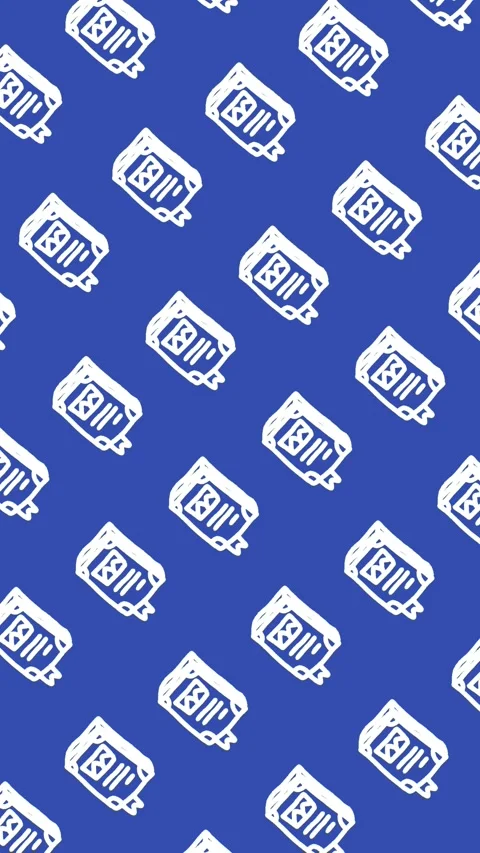 Seamless pattern of hand-drawn books on an abstract vertical blue background Stock Footage 338372899