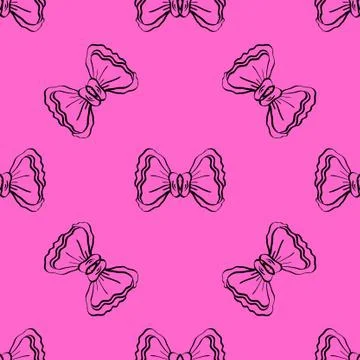 Seamless pattern with hand drawn bows. Abstract background. Can be used for t イラスト素材