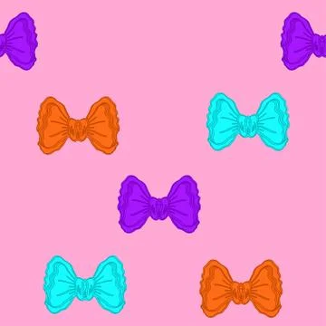 Seamless pattern with hand drawn bows. Can be used for textile and coth desig イラスト素材