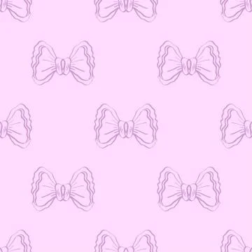 Seamless pattern with hand drawn bows. Can be used for textile and coth desig Stock Illustration