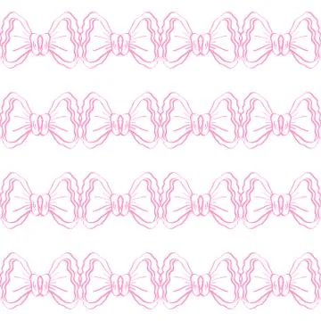 Seamless pattern with hand drawn bows. Can be used for textile and coth desig イラスト素材