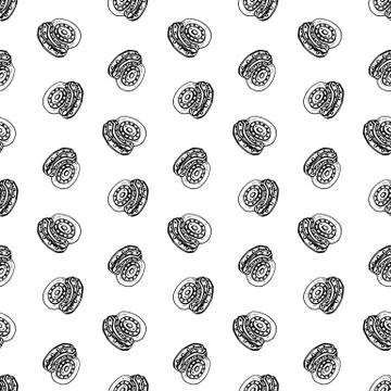 Seamless pattern Hand drawn brake disk doodle. Sketch style icon. Decoration  Stock Illustration